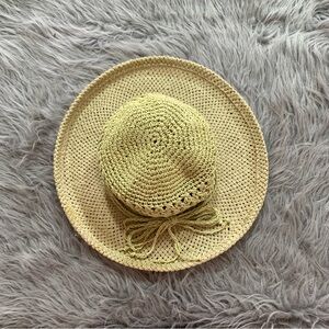 Handmade Crochet cottage core Straw Bucket Hat Foldable Travel Sun Hat